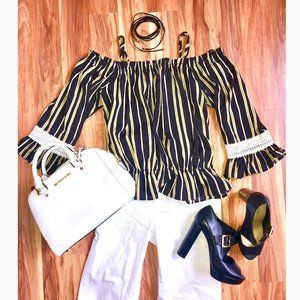 Off The Shoulder Stripe Top